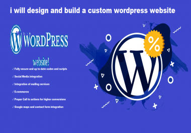 i will design and build a responsive wordpress website
