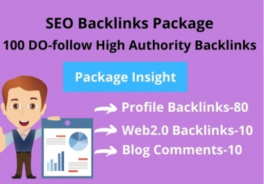 100 High Authority combine package of Profile Backlinks, Web2.0, Blog comments
