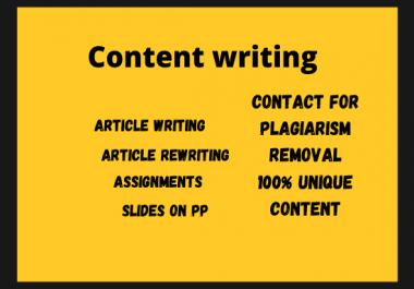 Unique and Fresh Article Writing