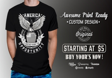 I will make awesome custom graphic or typography t shirt design
