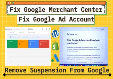 I Will Fix Google Merchant Center Misrepresentation and Fix Google Ad Account