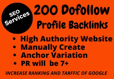 Get Manually 200 High Quality Social Profile Backlinks On Your Website