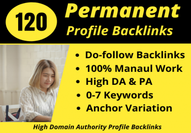Manually 120 High Quality Dofollow Profile Backlinks