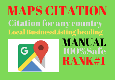 Manual 150 Google maps citation permanent backlinks high authority