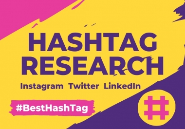 I will research Instagram hashtags for your social media growth