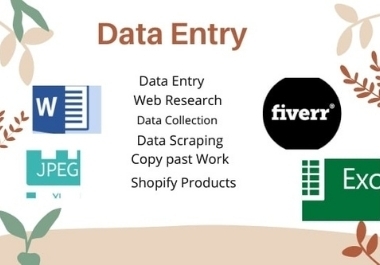 I will do data entry,  data collection and web research