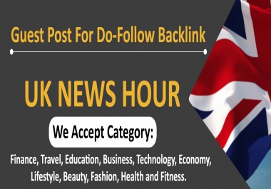 I will do guest post article on da 50 for dofollow seo backlink