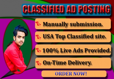 I Will Provide 110 Manual Classified Ads Posting On Top Ad Websites