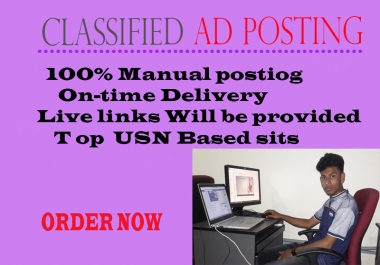 I Will Provide 100 Manual Classified Ads Posting On Top Ad Websites