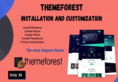 I will Install and customize Themeforest Theme