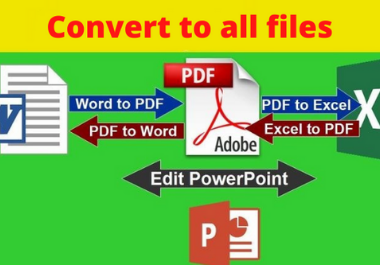 I will convert pdf to word, excel,  power point within short time