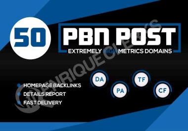 50 EXTREMELY HIGH QUALITY homepage PBN BACKLINKS