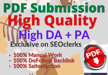 I will Publish 30 PDF submission Best quality High Quality Backlink - USD 1
