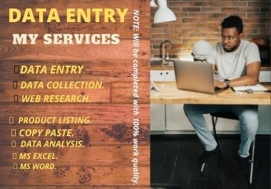 I will do your data entry with effective and efficient way.