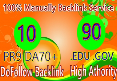 Manually Do 10 PR9 DA70+ 90. EDU/. GOV Safe SEO High PR9/PR10 Backlinks 2021 Best Results
