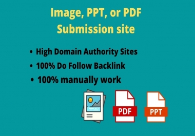 I will submit 100 manual image or PPT or PDF submission on top document sharing sites