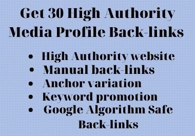 Manually Create 30 Social Media Profiles Backlinks