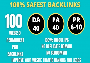 I WILL DO 100+ Permanent Web2.0 Backlink with High DA/PA/TF/CF On your homepage with unique website