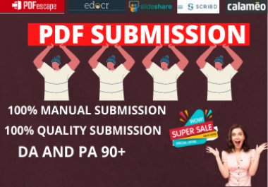 I will do 25 manual PDF submission to high authority pdf sharing site