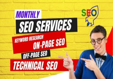 Monthly Complete On Page SEO,  Technical Optimization with high quality off Page SEO Backlink Service