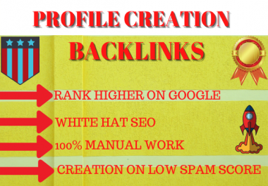 Build 30 HQ profile creation or social profile backlinks