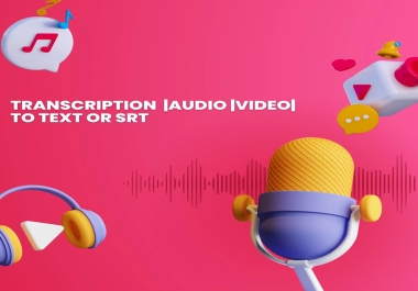 transcription video audio to text or srt