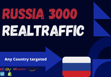 Russia website Real person 3000 traffic low bounce rate google analytics trackable