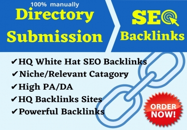 build 100 niche category powerful Directory Submission for SEO backlinks