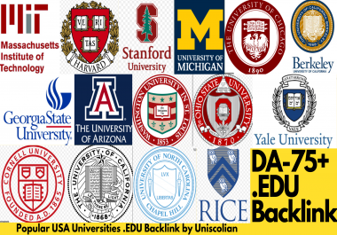 30 EDU Backlinks DA 75+ from USA Universities with Indexing Guarantied