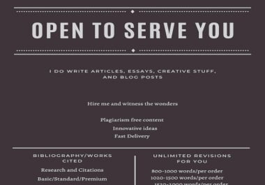 I will write anything you want