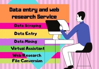 I will do fast online,  offline data entry and web research