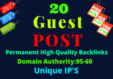 Write And Publish Guest Post On 20 High DA 90+ Websites