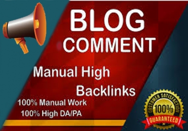 I will do manually 100 high qality blog comments