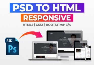 I will convert XD to HTML,  PSD to HTML responsive with bootstrap 4