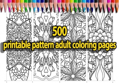 I will give you 500 printable pattern adult coloring pages