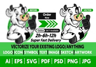 I will do vector tracing, vectorise, recreate, redraw logo, icon, tattoo, symbol and more
