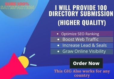I will provide 100 directory submission.