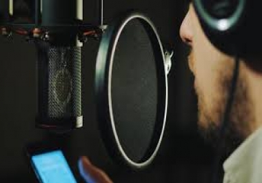 Professional VOICEOVER for every 150 words of your project,  fast delivery