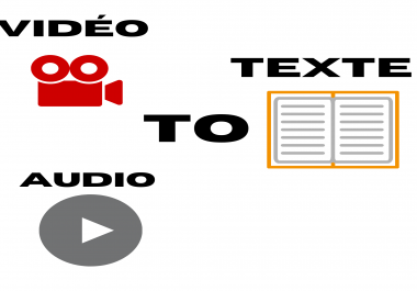 I will convert your vid&eacute o or audio to text all languages are accept&eacute s