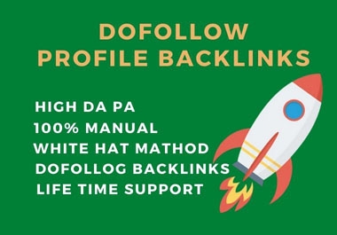 I will create 100 dofollow profile backlinks on high DA websites
