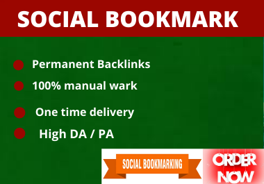 25 Social Bookmarks high authority permanent backlinks natural link building