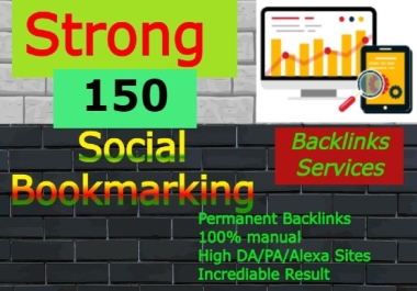 I will create 150 social bookmarking backlinks manually
