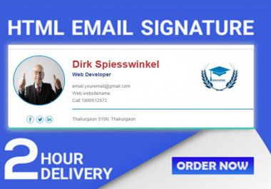 I will create a professional clickable design HTML email signature