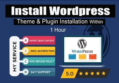 I will install WordPress setup,  install theme,  plugin,  Demo import,  Backup & restore