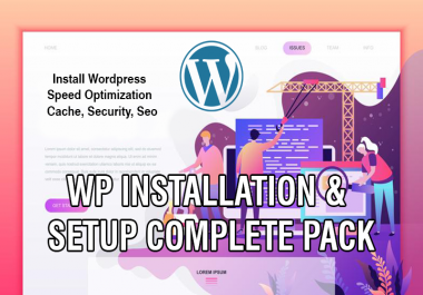 Do Setup,  Speed Optimization,  Security,  Seo Wordpress Complete Pack