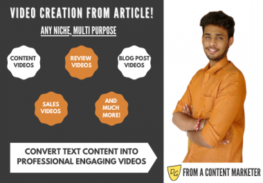 I Will Convert your Blog Posts/Text Articles into Professional and Engaging Videos