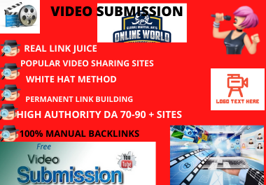 I will provide 70 manual video submission or upload to popular 70 video sharing sites