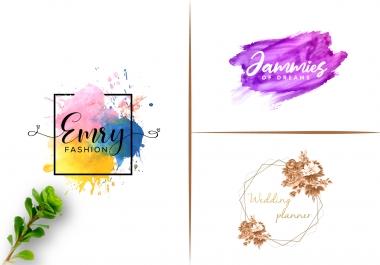 I will design feminine watercolor logo for your brand in 24 hours