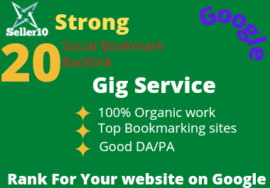 I will do 20 social bookmarking on high PR backlinks
