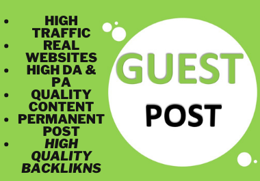 Manually 10 Guest Posts On High Metrics Unique Blogs,  Skyrocket Your Website